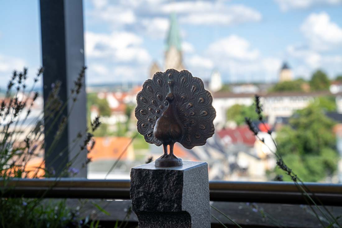 Ausblick aus dem Restaurant über die Stadt und den Dom